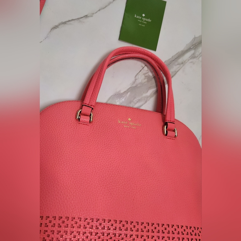 Kate Spade Carli Wakefield Lane 2 Way Done Satchel Crossbody In Coral Orange. - Picture 6 of 16